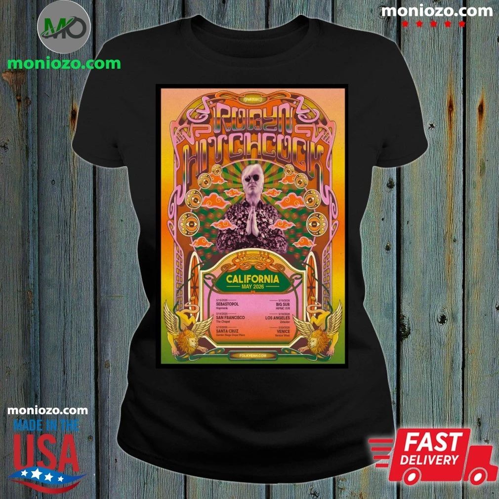 Original Robyn Hitchcock California 2026 Tour Poster Shirt