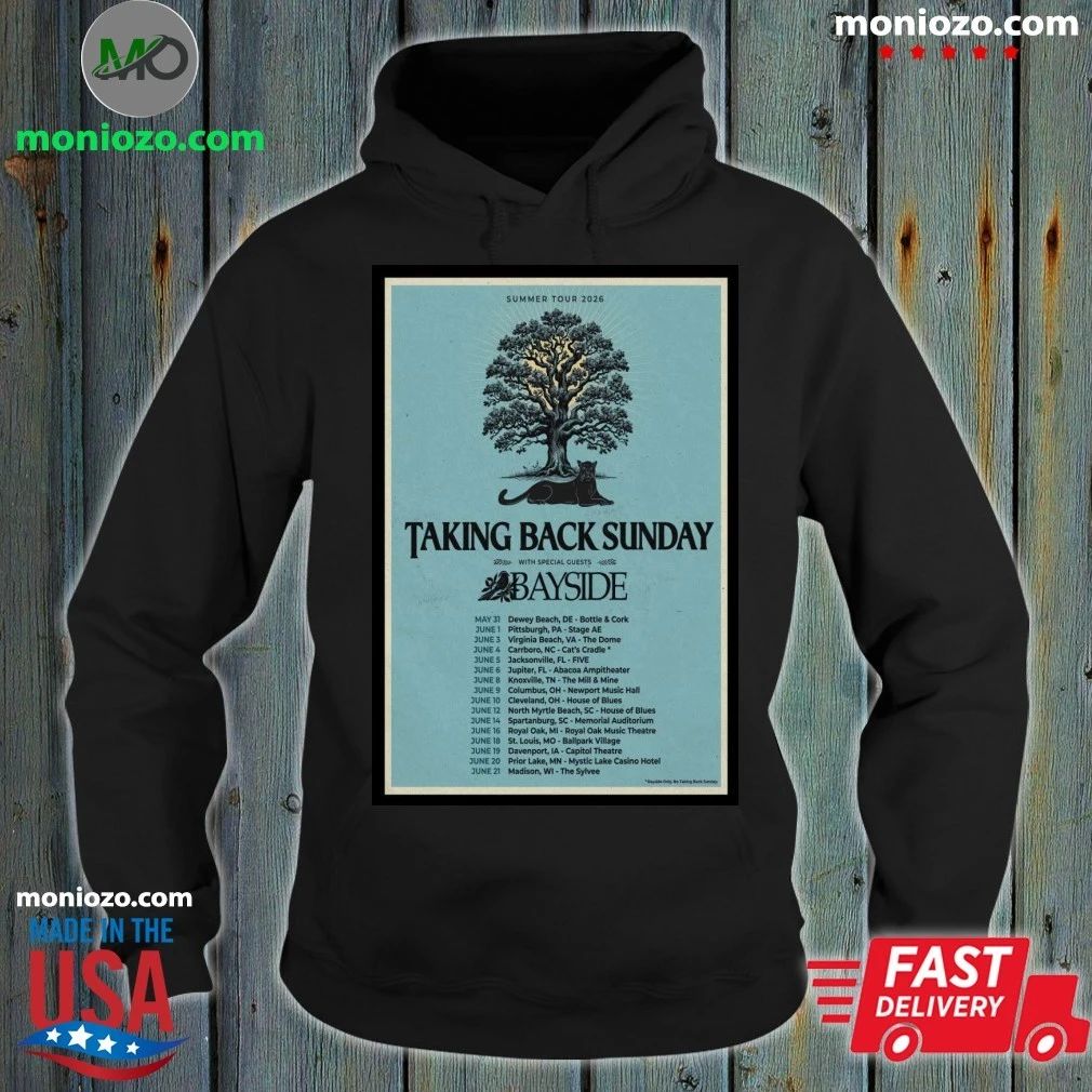 Taking Back Sunday 2026 US Tour with Bayside Poster T-Shirt