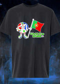 Dads Cartoons Soccer Mascot Holding Portugal Flag World Cup 2026 T-Shirt