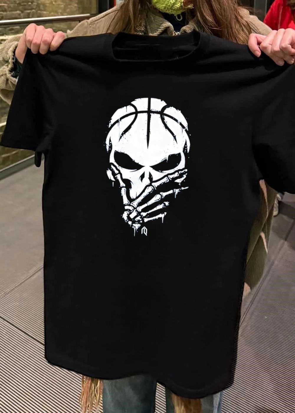 Logo Skull Basketball Skeleton Hand Silencing T-Shirt
