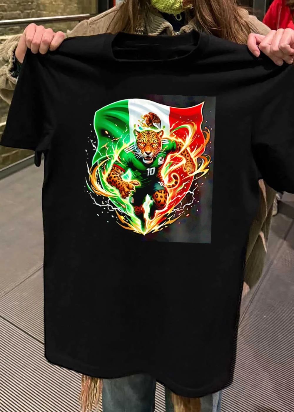 Mexican Pride Jaguar Running Soccer Player 10 Mexico Team Shirt