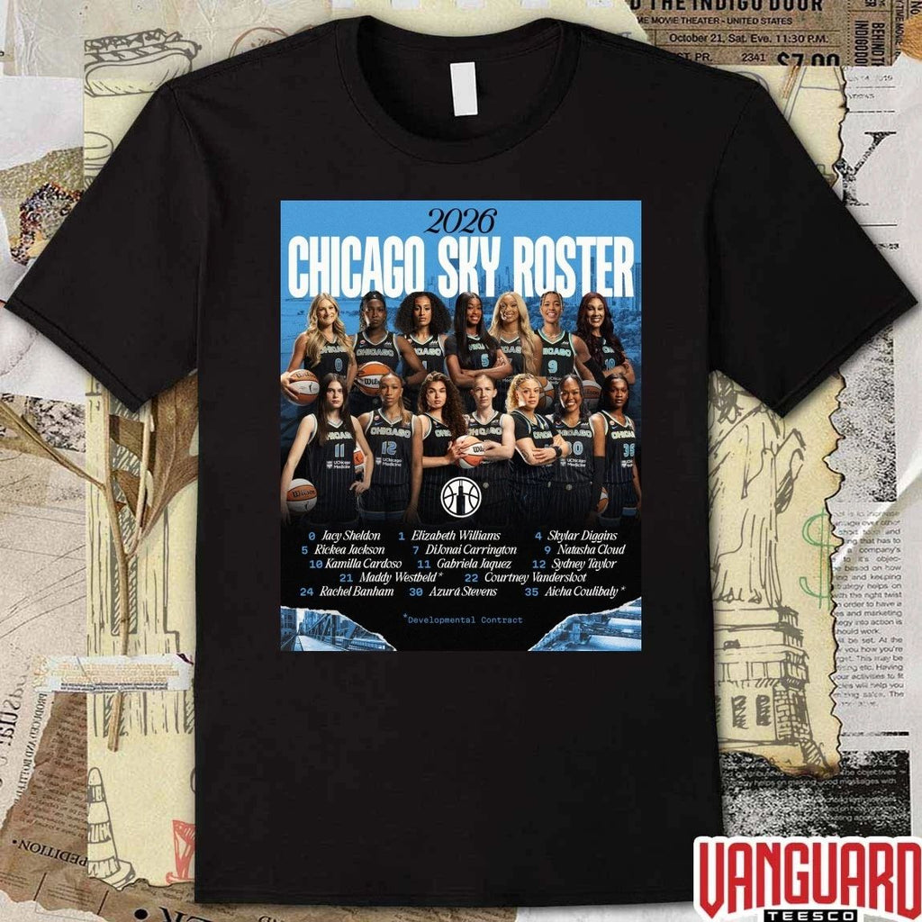 2026 Roster For The Chicago Sky Wnba Team Poster t-shirt
