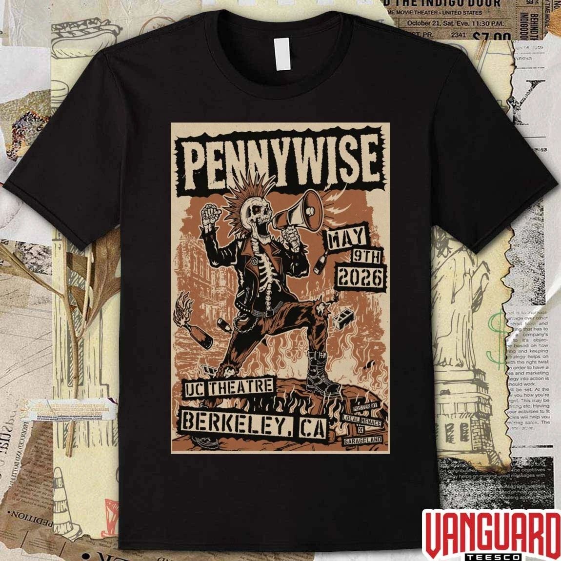 Pennywise and Circle Jerks Pop Up Shop Poster The UC Theatre Berkeley CA May 9, 2026 Event t-shirt