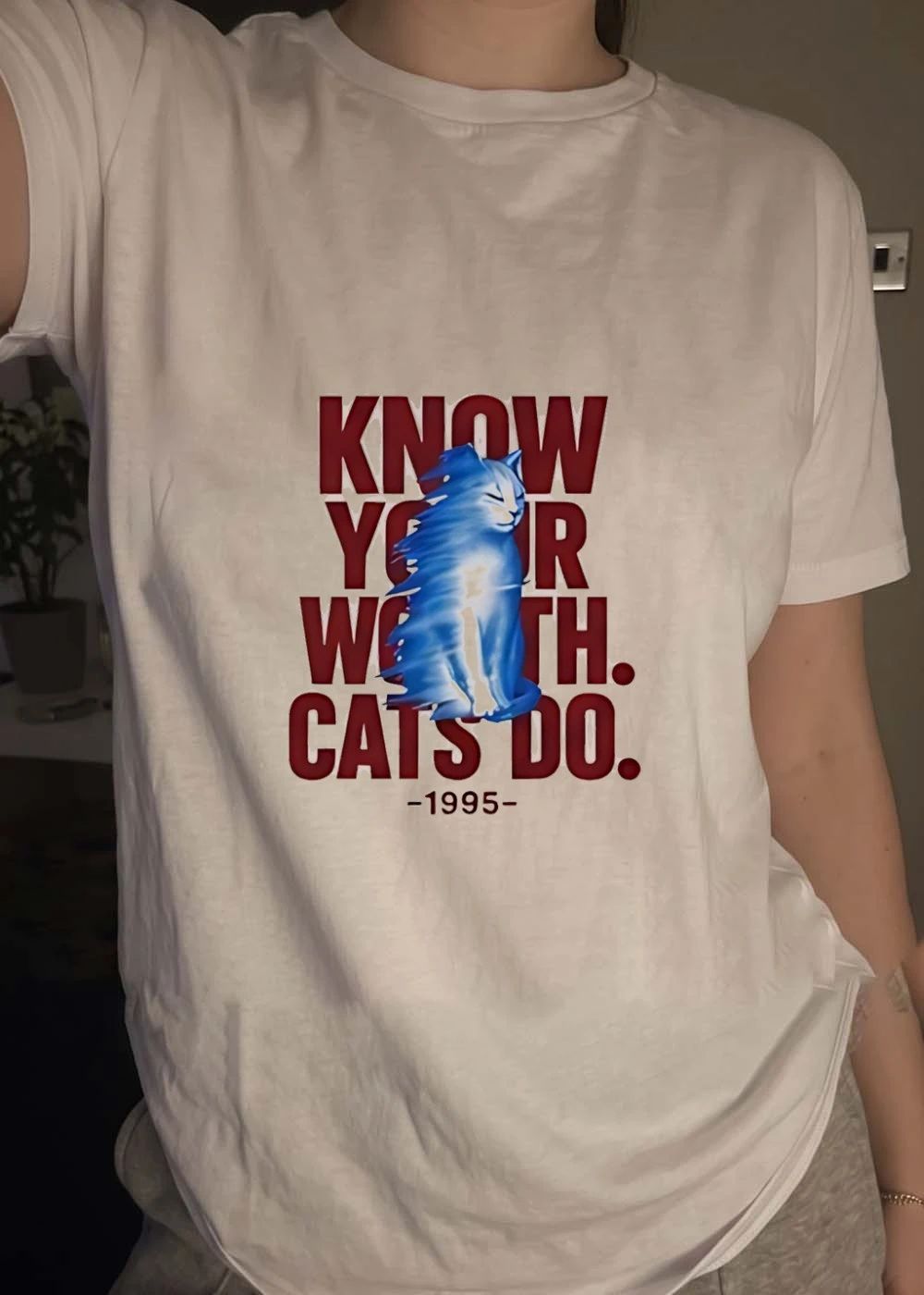 Know Your Worth Cats Do 1995 shirt
