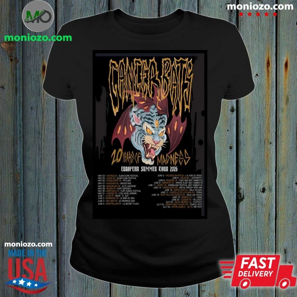 Original Cancer Bats Summer Tour EU 2026 Poster Shirt