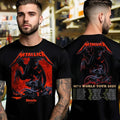 Metallica heavy metal band shirt and M72 World Tour 2025 tour and Back of shirt M72 World Tour 2025 tour locations and dates and shows in Adelaide, Australia