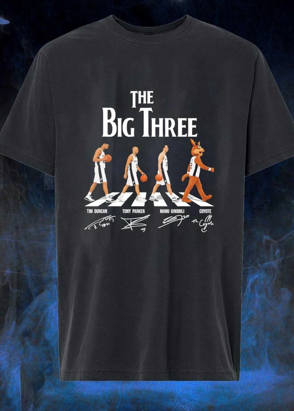 The Big Three Tim Duncan Tony Parker Manu Ginobili Coyote Spurs T-Shirt