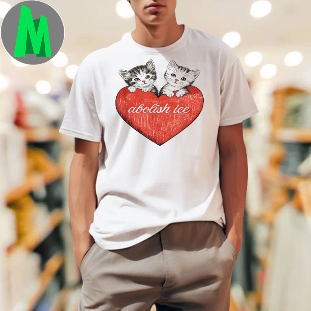 Original Abolish ICE, Cute Cat Valentine T-Shirt