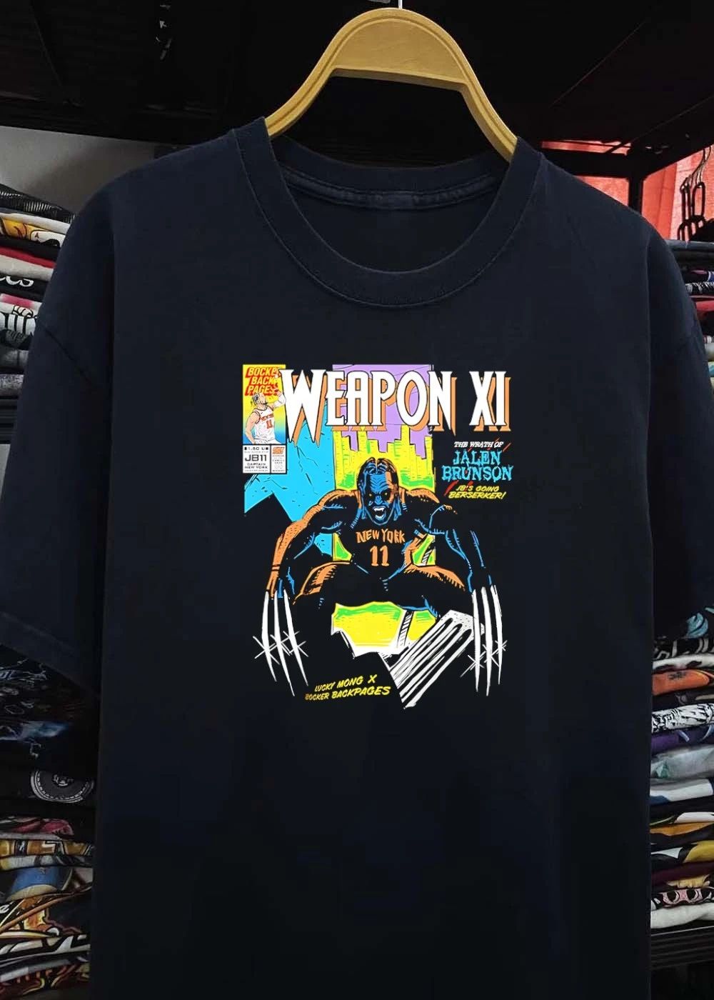 Lucky Mong x Bocker Backpages Weapon XI the Wrath of Jalen Brunson Shirt