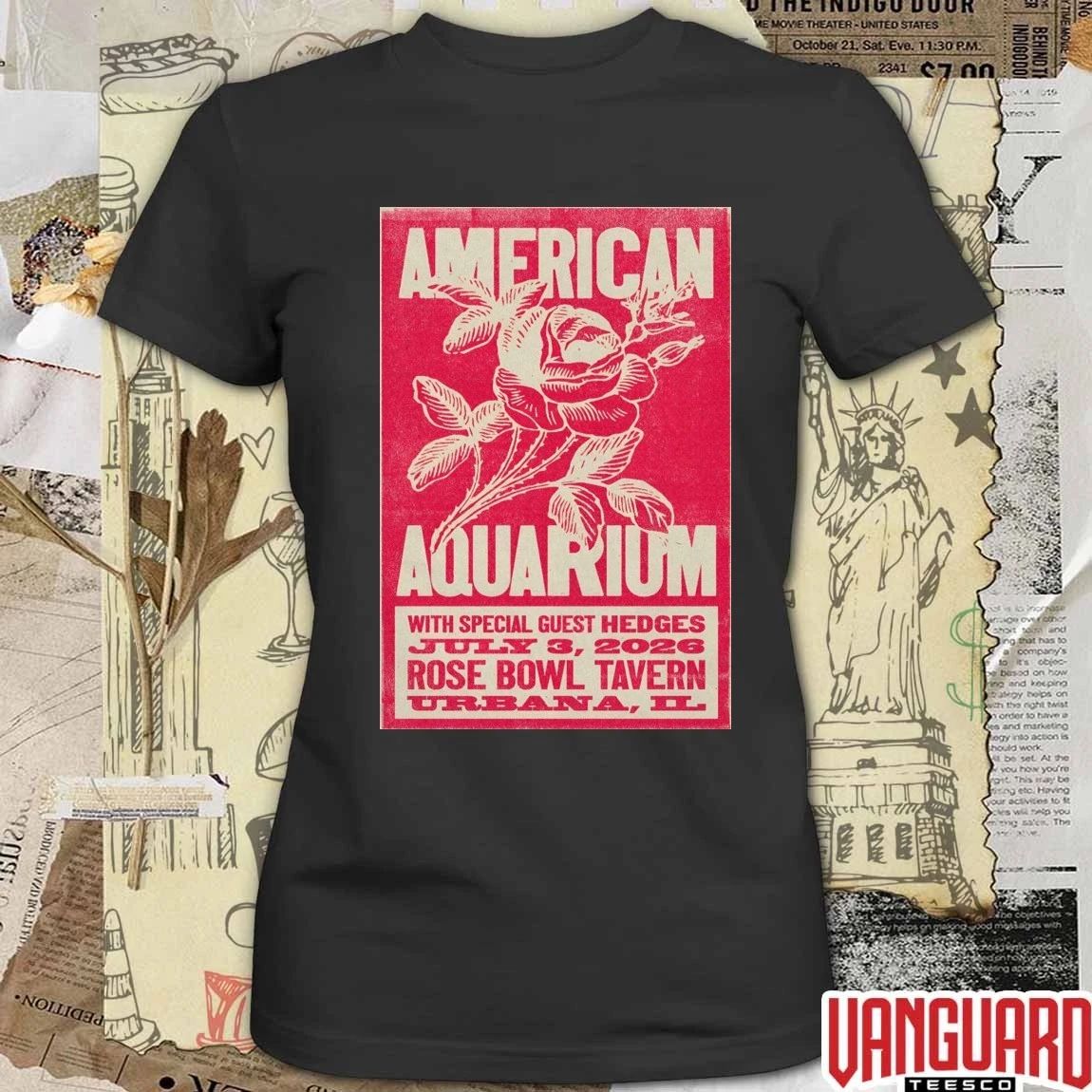 American Aquarium July 3 2026 In Urbana IL Rose Bowl Tavern Poster t-shirt