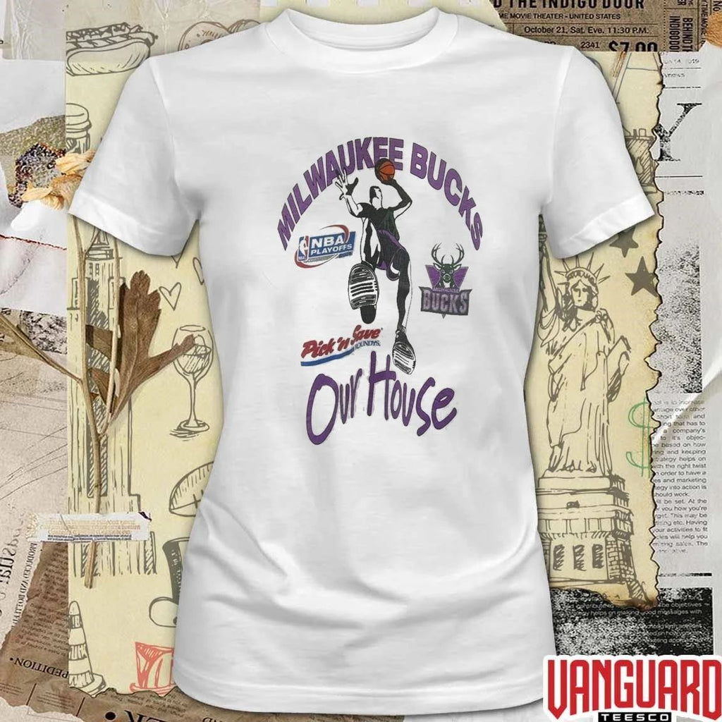 2001 Milwaukee Bucks NBA Pick ‘N Save Roundy’s Our House t-shirt