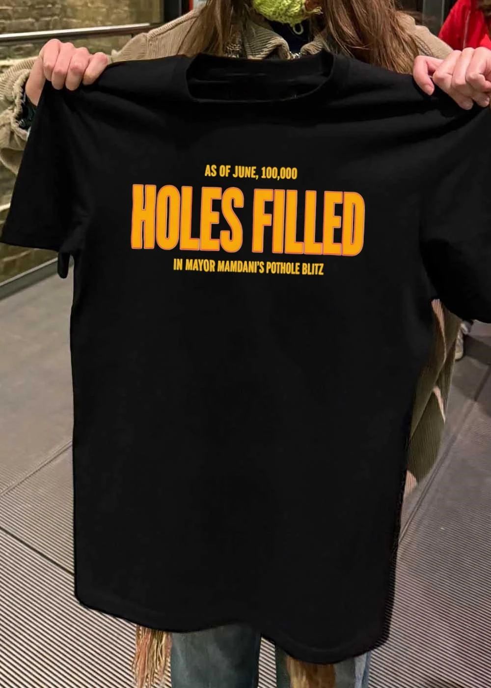 As of June 100000 Holes Filled in Mayor Mamdani’s Pothole Blitz shirt