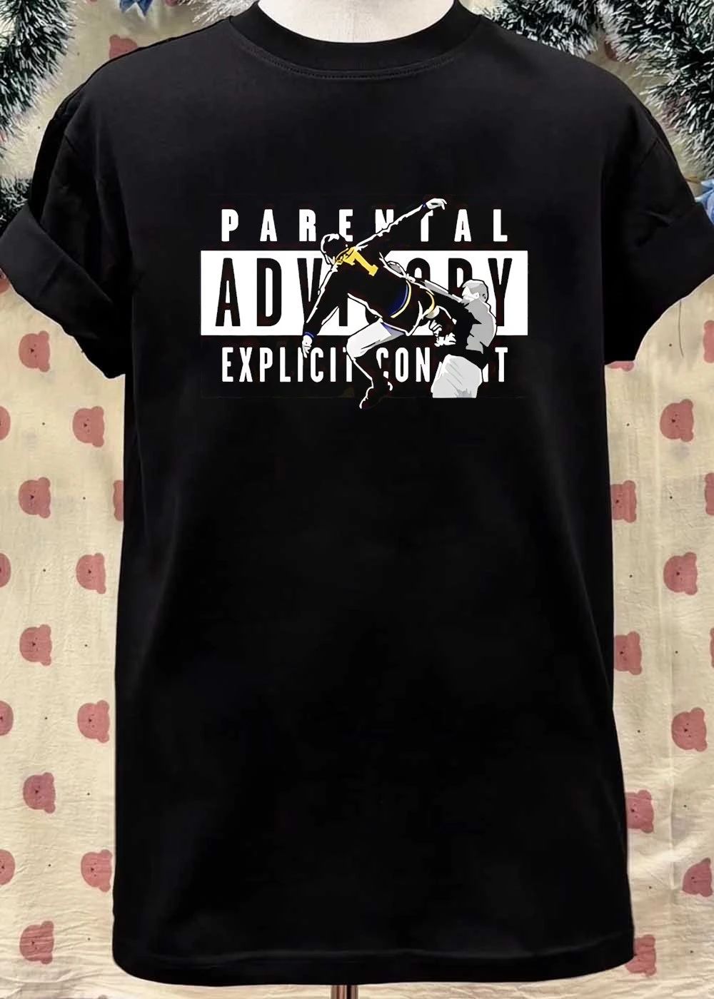Parental Advisory Explicit Content Soccer Kick Shirt