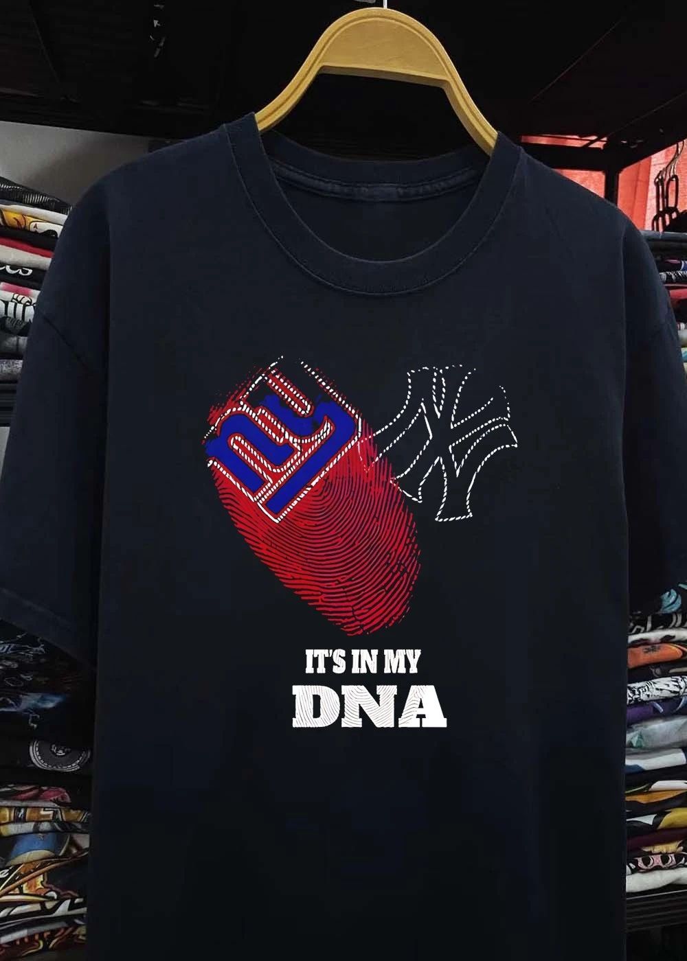 Giants Yankees Heart Shirt It Is in My DNA New York Football Baseball T-Shirt