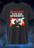 Thin Lizzy Live and Dangerous Album Cover Classic Rock Band Vintage Merch Shirt