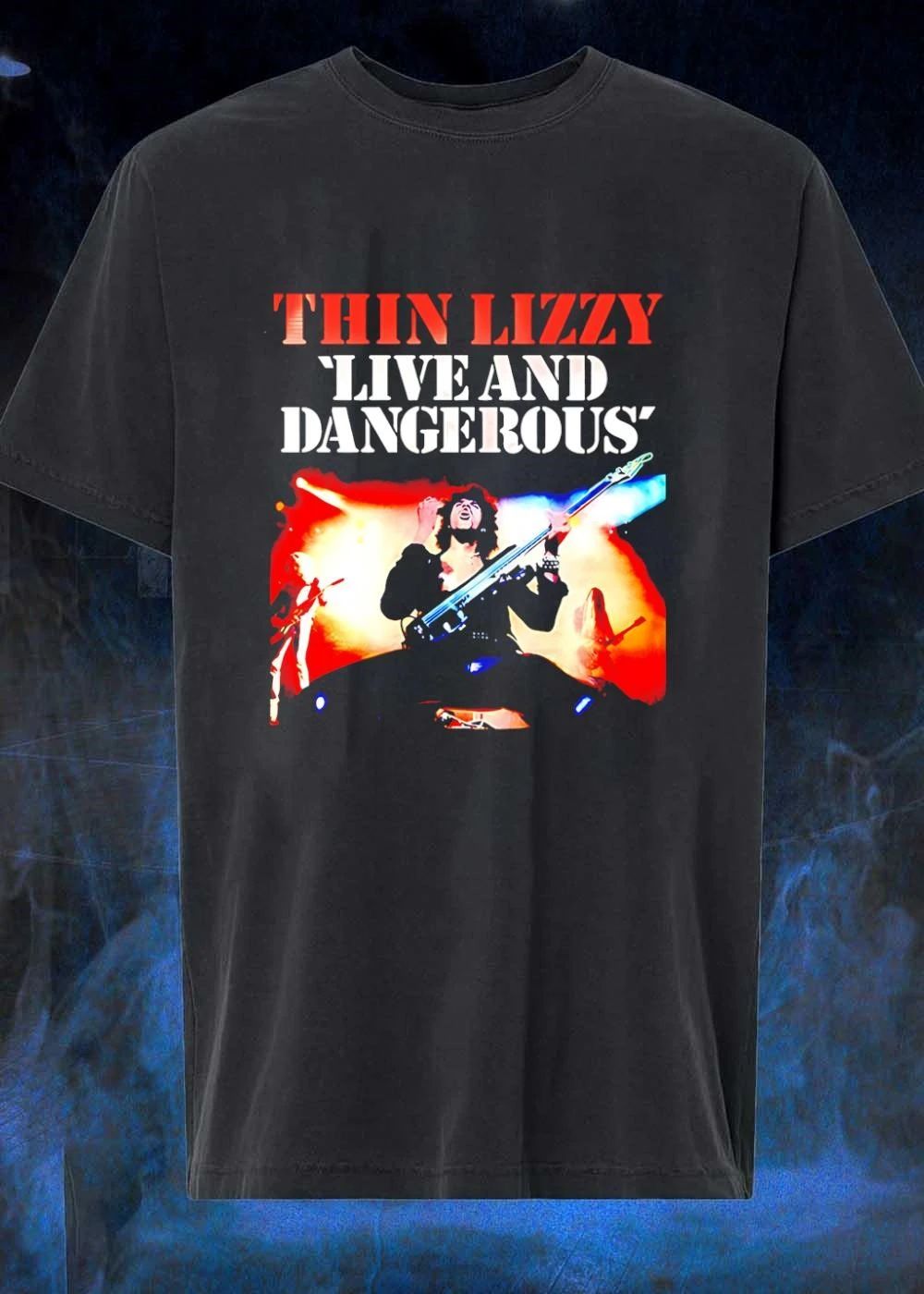 Thin Lizzy Live and Dangerous Album Cover Classic Rock Band Vintage Merch Shirt