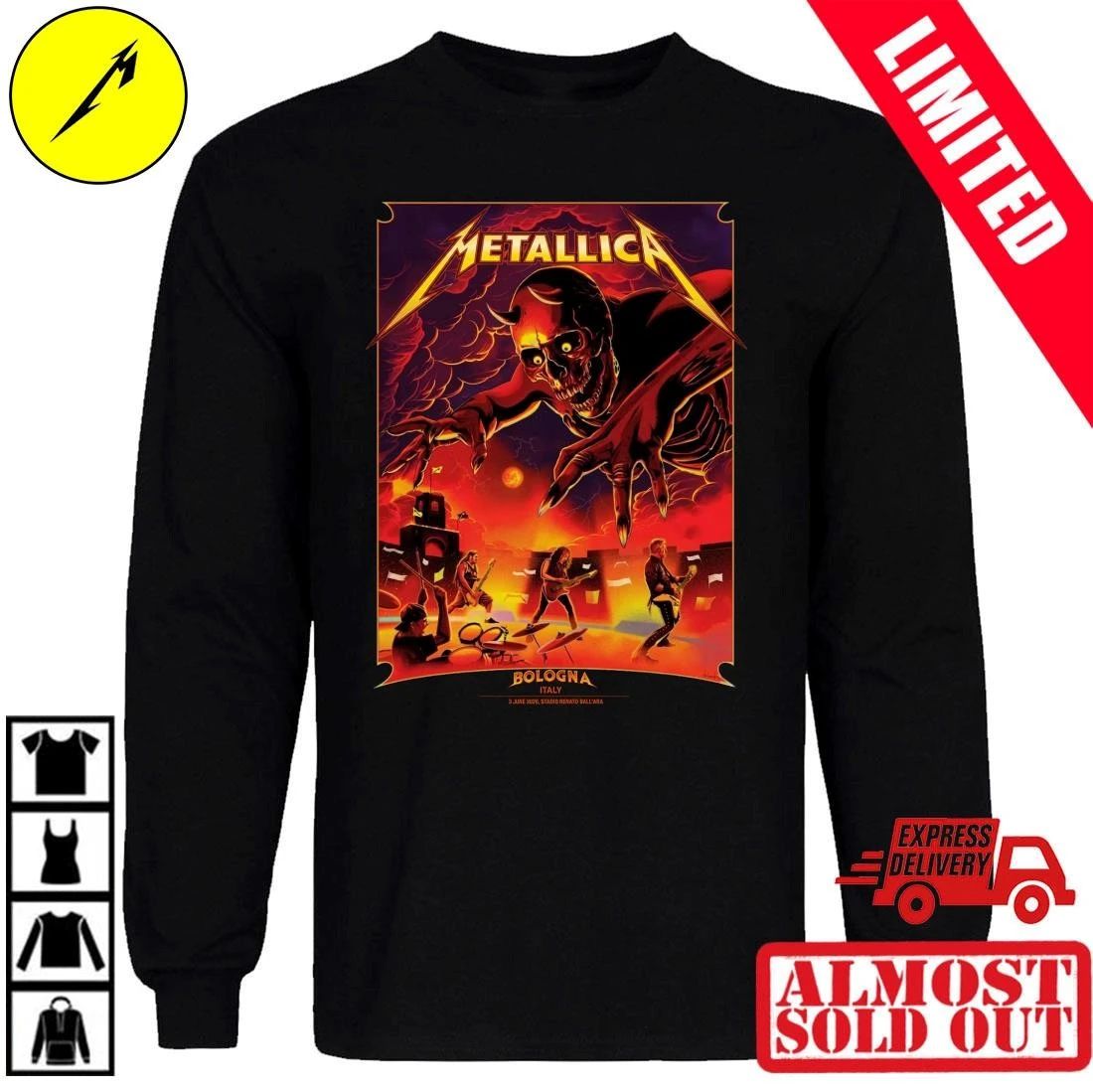 Metallica Bologna 2026 Pop-Up Shop Exclusive Tour T-Shirt