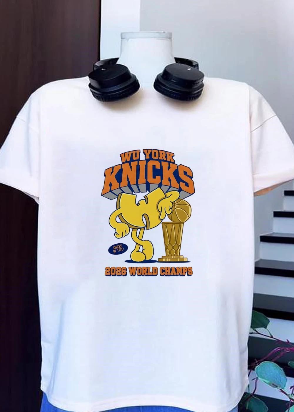 Wu York Knicks In Five 2026 World Champs Mascot Basketball Shirt