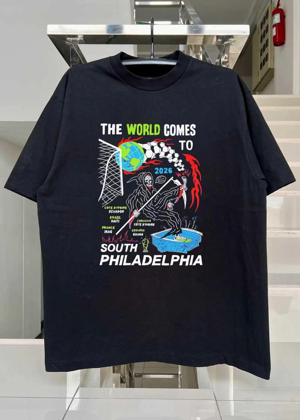 The World Comes to 2026 South Philadelphia Cote d’Ivoire Ecuador Brazil Haiti France Iraq Curacao Croatia Ghana It’s Gonna Be Nuts Shirt