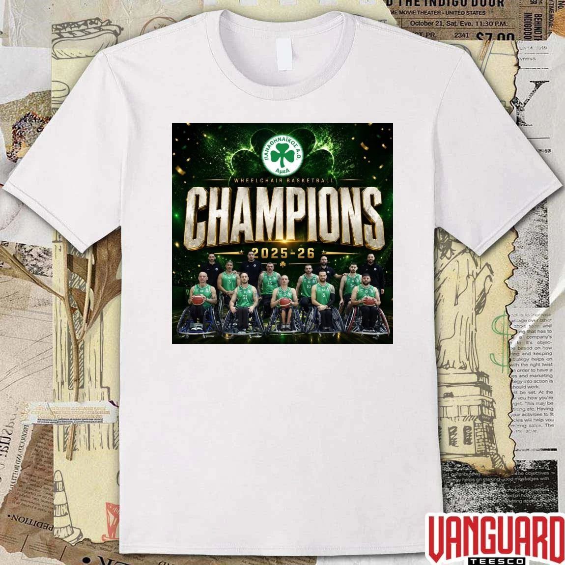 Wheelchair Basketball Champions 2025-26 Panathinaikos A.C. Poster t-shirt