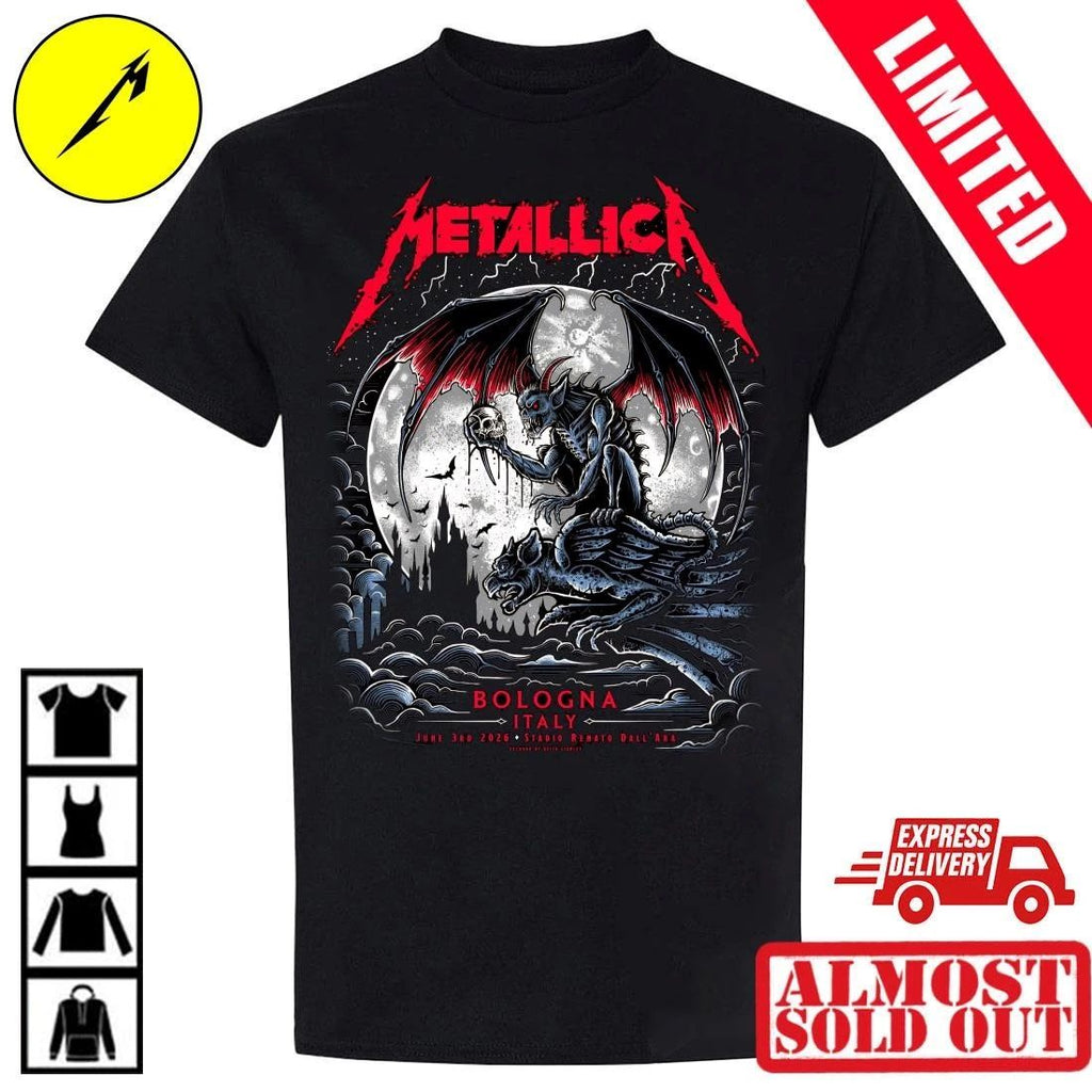 Metallica M72 Bologna Italy 2026 Stadio Renato Dall’Ara Concert T-Shirt