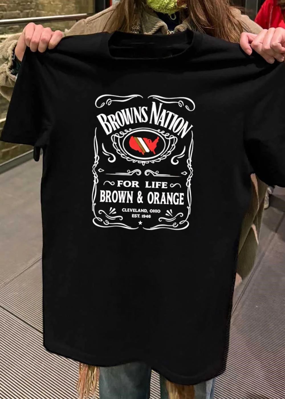 Cleveland Ohio Est 1946 Browns Nation For Life Brown and Orange shirt