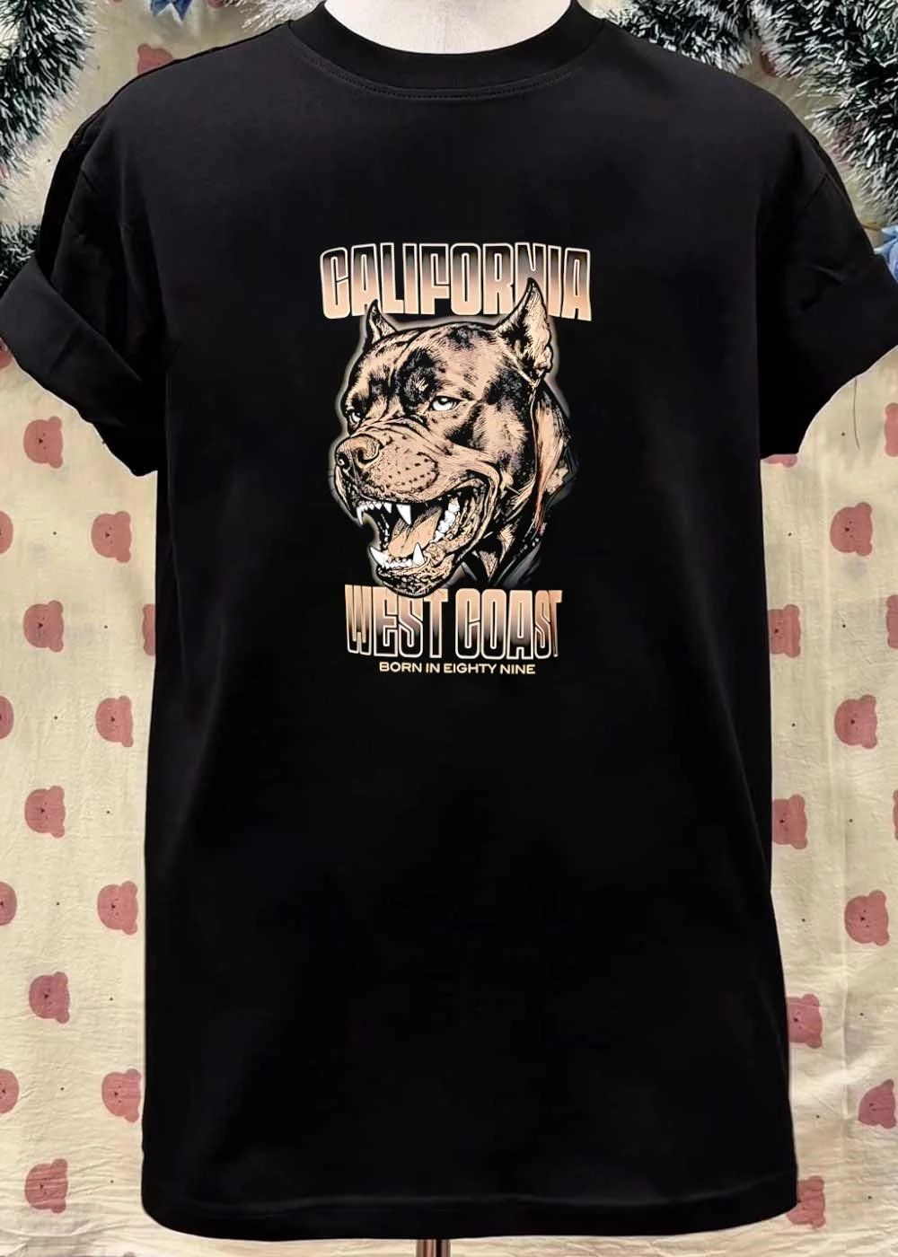 California West Coast Born in Eighty Nine Pitbull shirt