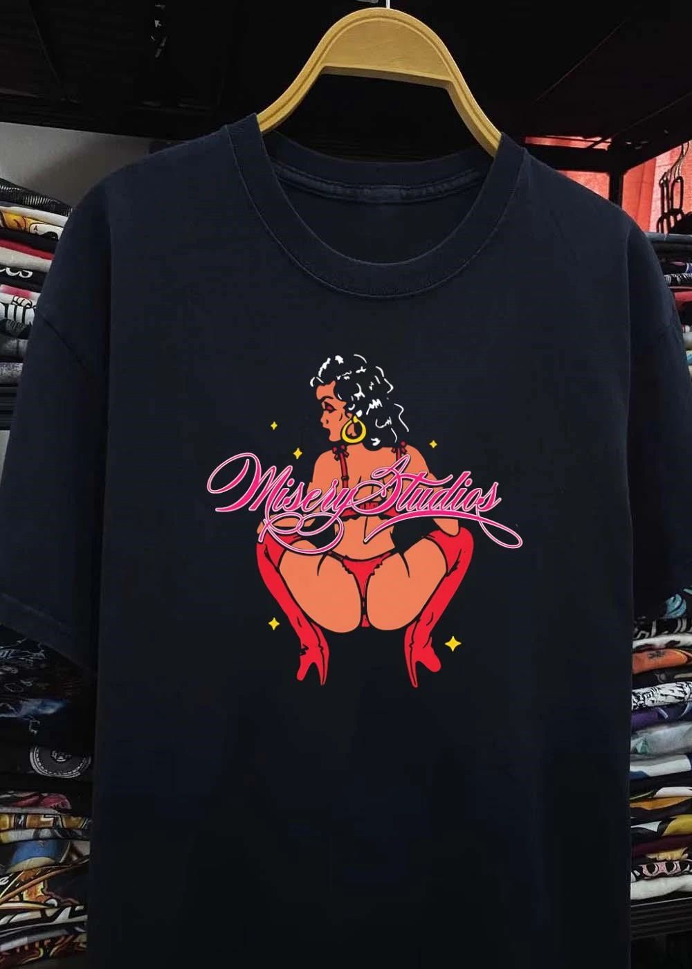 Misery Studios Woman Squatting Graphic T-Shirt
