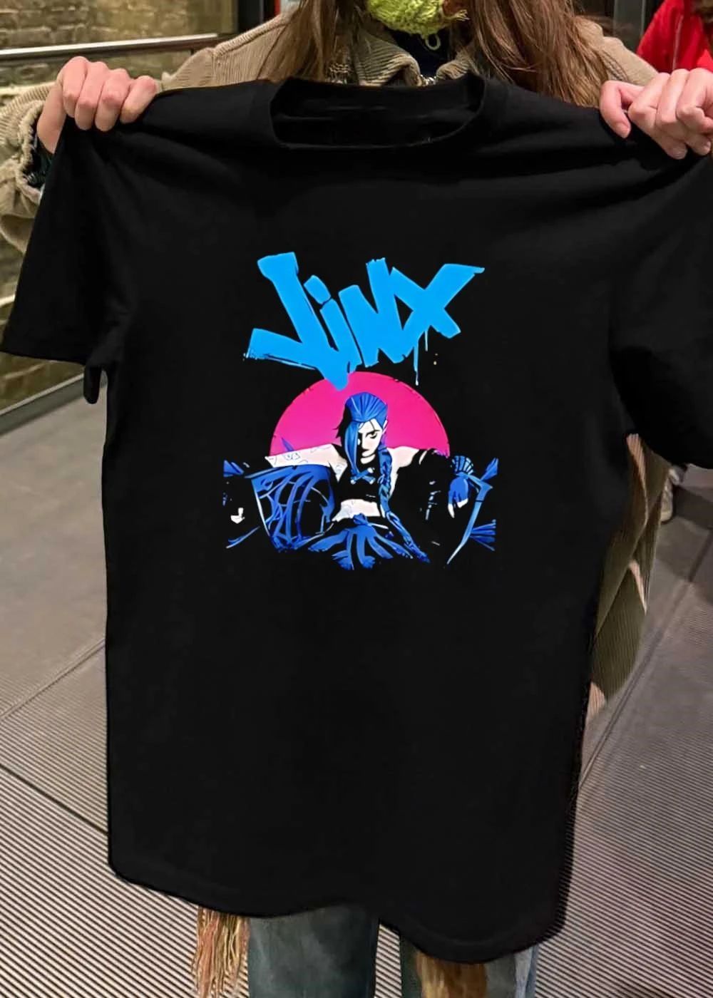 Jinx Arcane League of Legends Blue Hair Graffiti Logo Unleashed Power Arcane Season 2 Anticipation 2026 Shirt