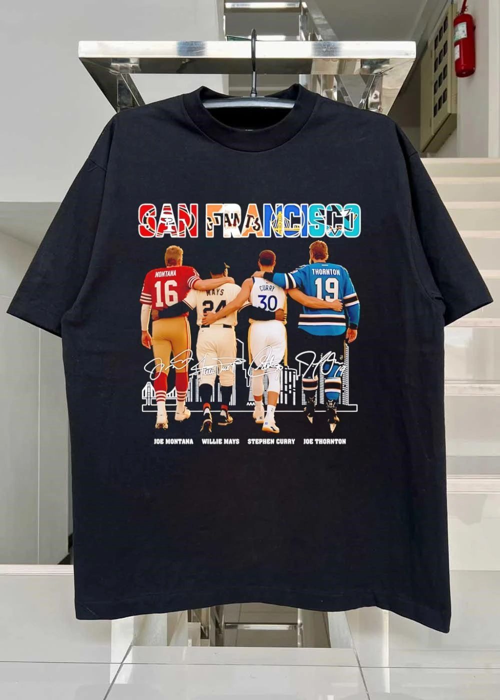 San Francisco Joe Montana Willie Mays Stephen Curry Joe Thornton Legend Team Signature shirt