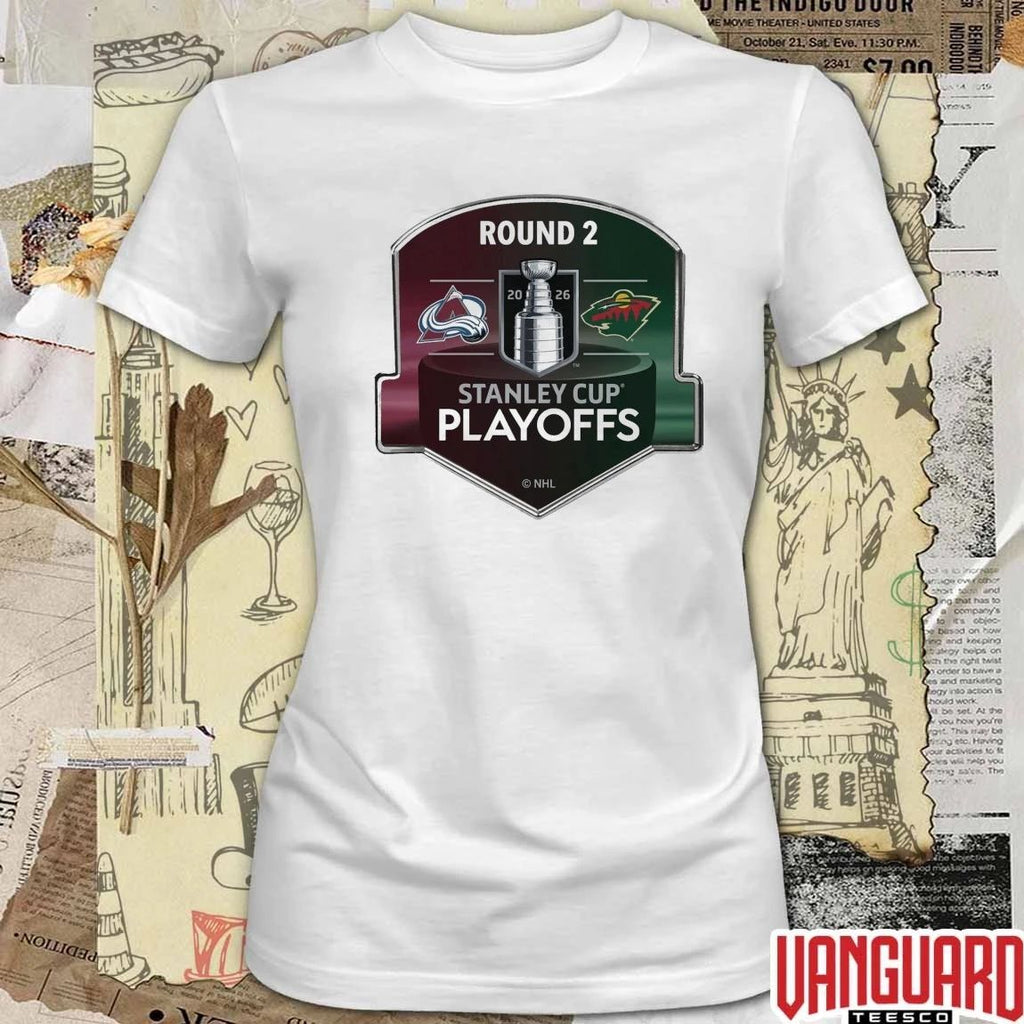 Colorado Avalanche 2026 Stanley Cup Playoffs Round 2 Matchup Pin NHL Hockey t-shirt