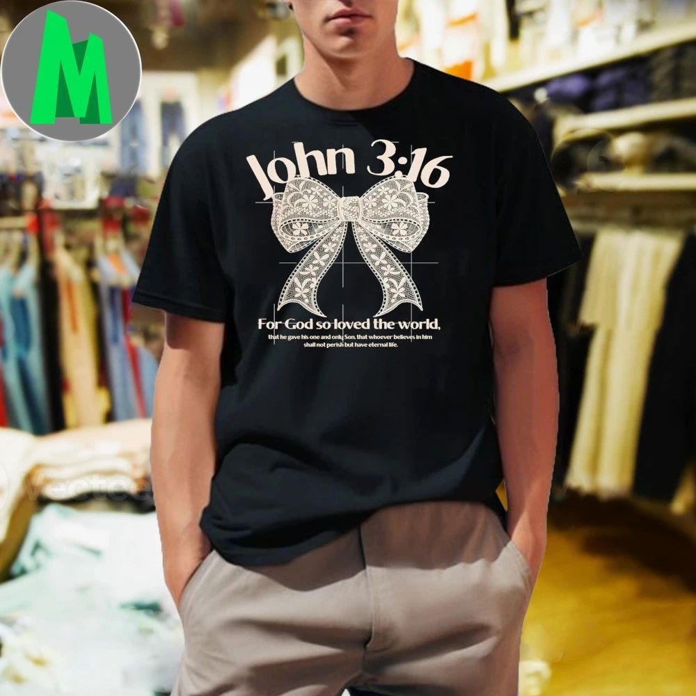 John 3 16 Lace Bow Christian Faith Shirt