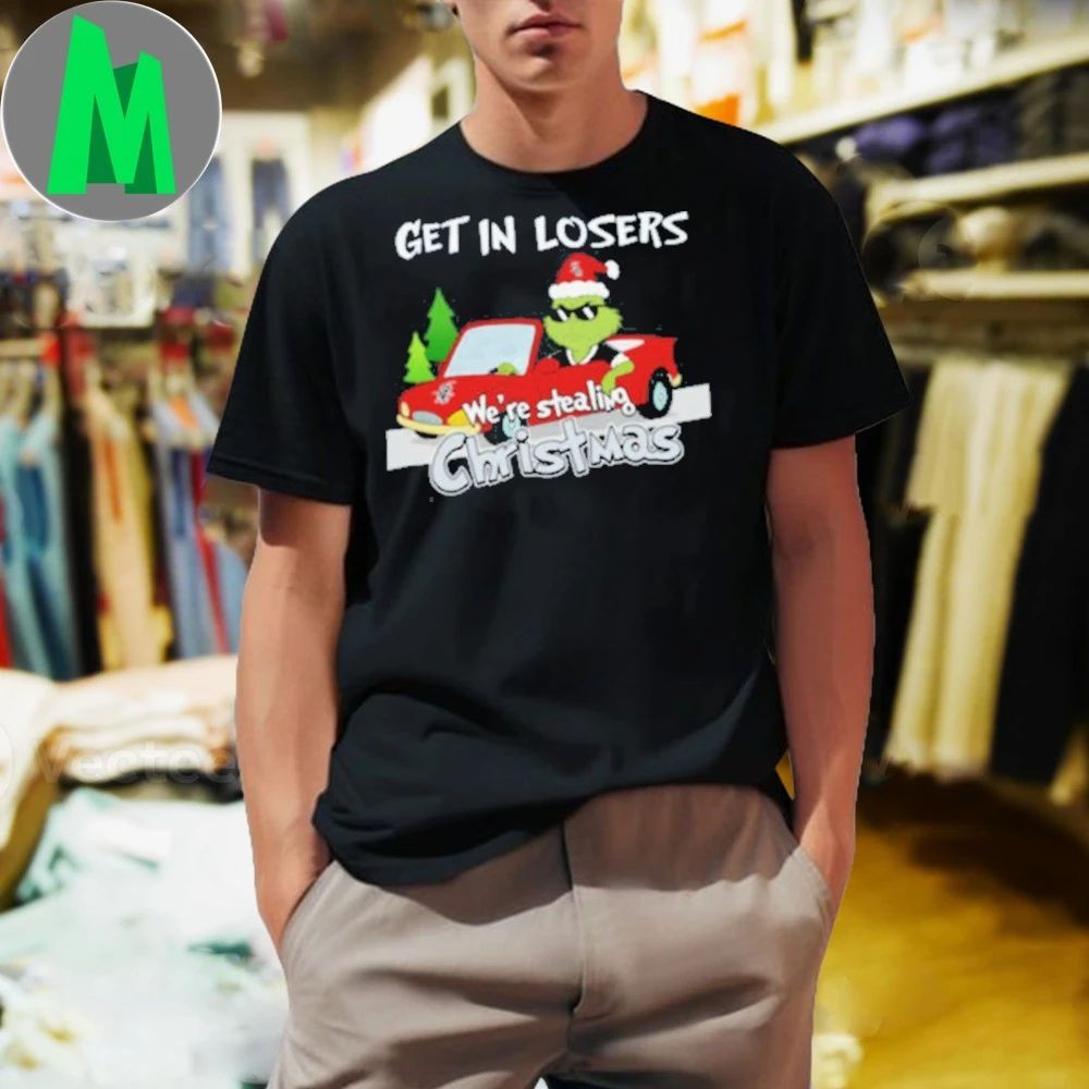 Chicago White Sox Grinch Christmas Get In Losers We’re Stealing Christmas Holiday Logo Shirt