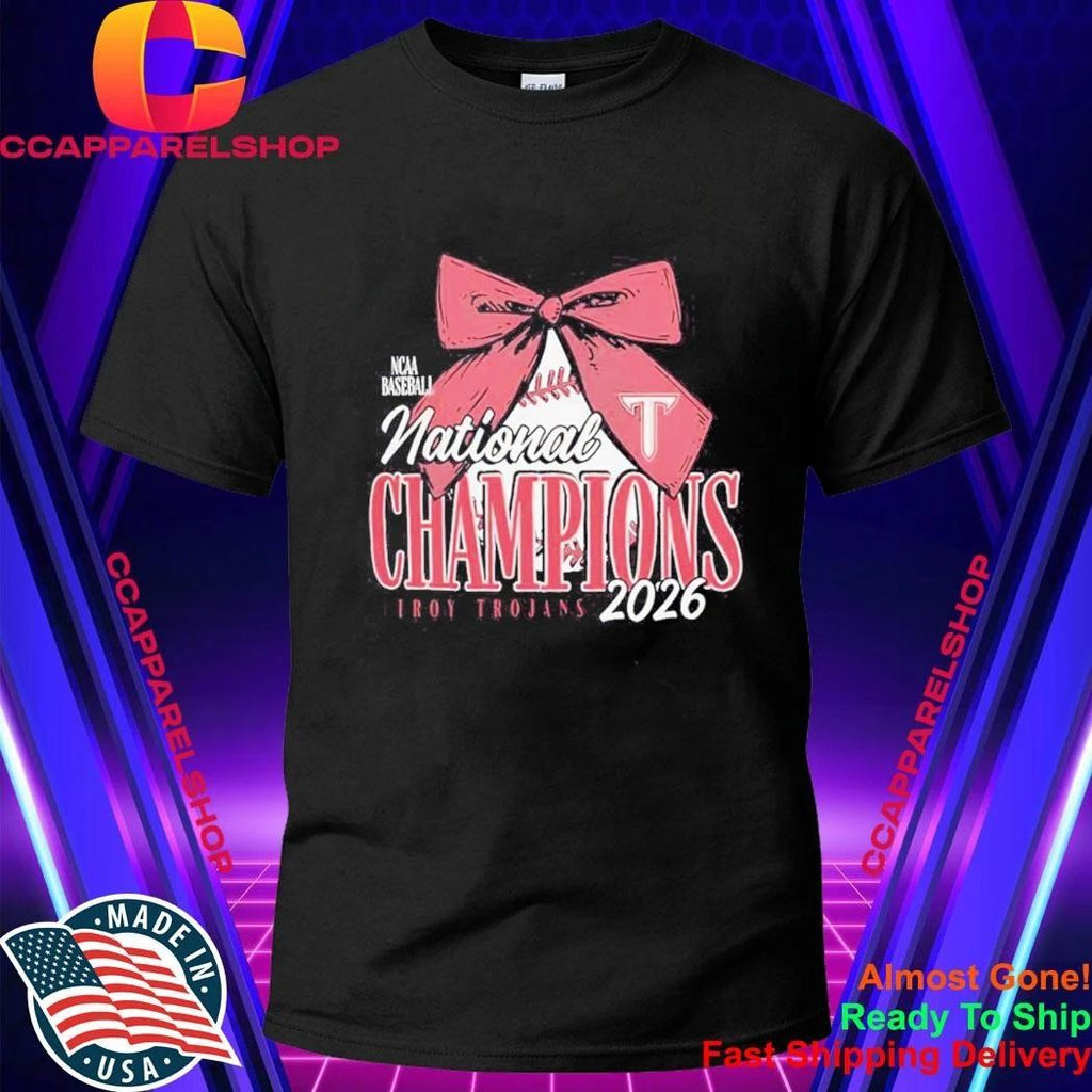 Troy Trojans NCAA Baseball National Champions 2026 Bow Logo Shirt