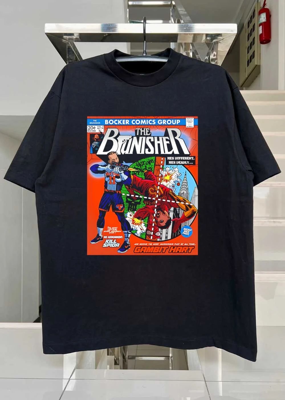 Bocker Comics Group The Brunisher He Is Different Deadly Kill Spida New York T-Shirt