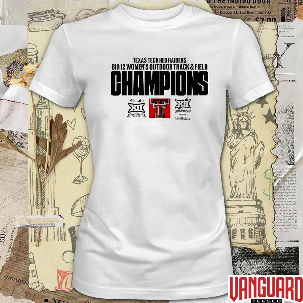 Texas Tech Red Raiders 2026 Big 12 Women’s Outdoor Track & Field Champions Logos t-shirt