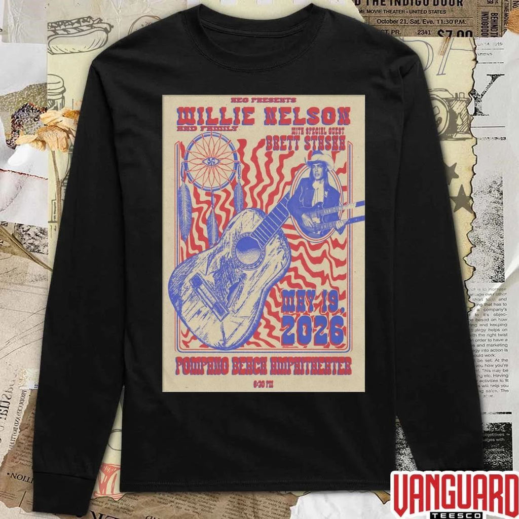 Willie Nelson May 19 2026 Pompano Beach Amphitheater FL Poster t-shirt