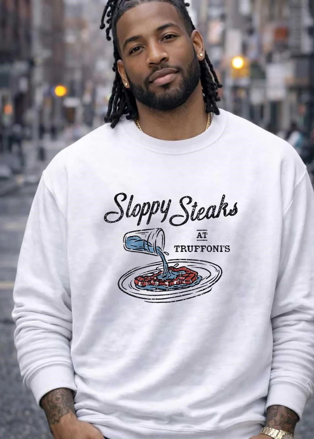 Sloppy Steaks At Truffoni’s Pouring Water Shirt