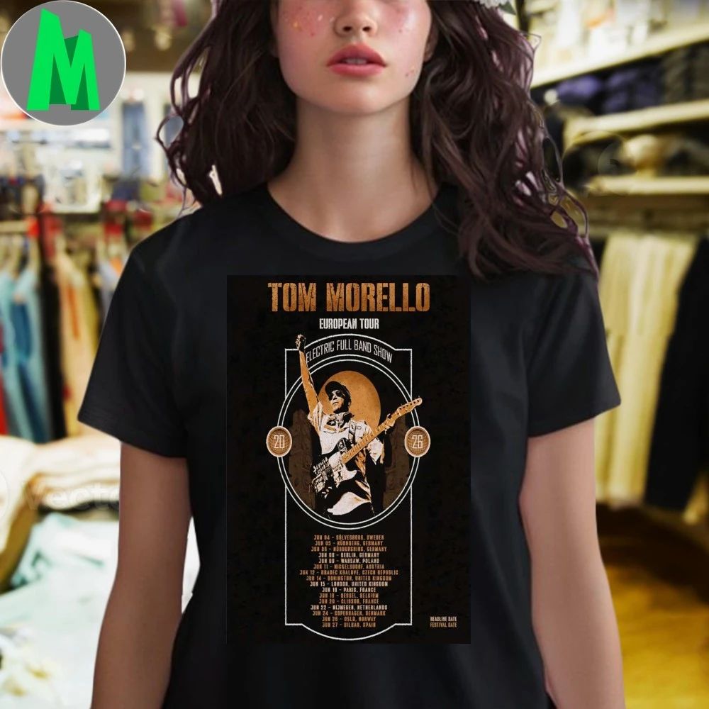 Original Tom Morello European Tour 2026 Poster Shirt