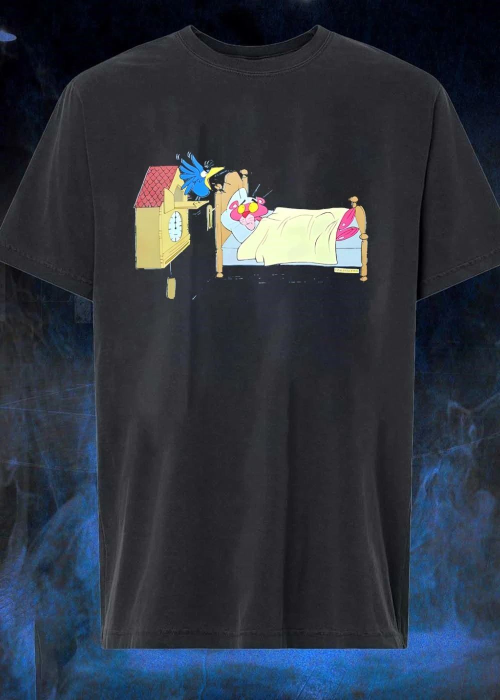 Onlyretro Pink Panther Waking up to a Cuckoo Clock T-Shirt