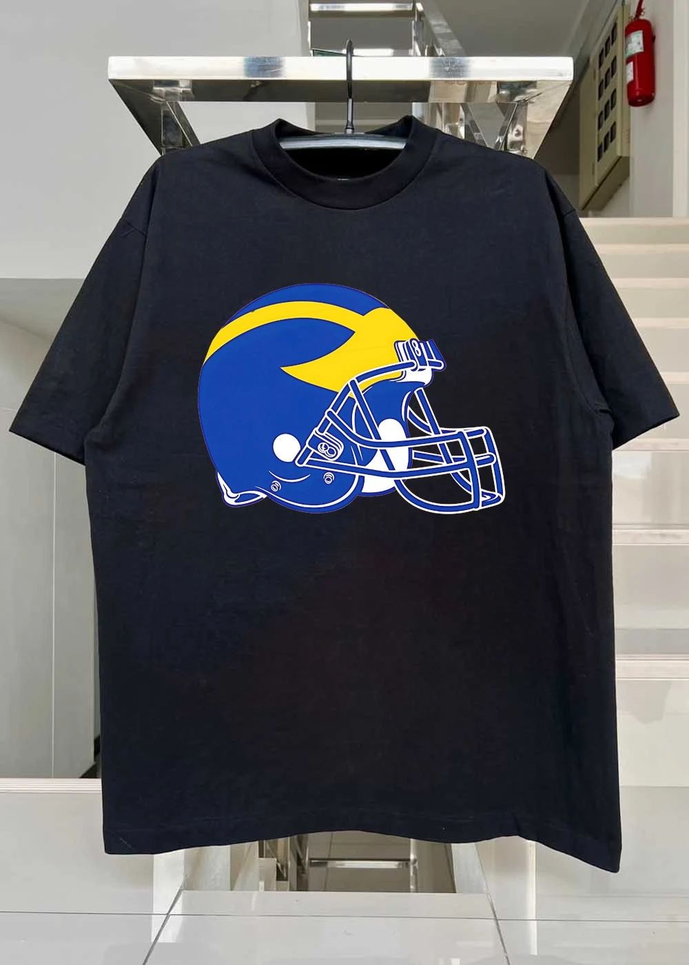 Michigan Wolverines American Football helmet shirt