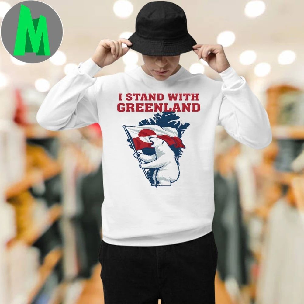 I Stand With Greenland Flag Bear Support Greenlanders T-Shirt