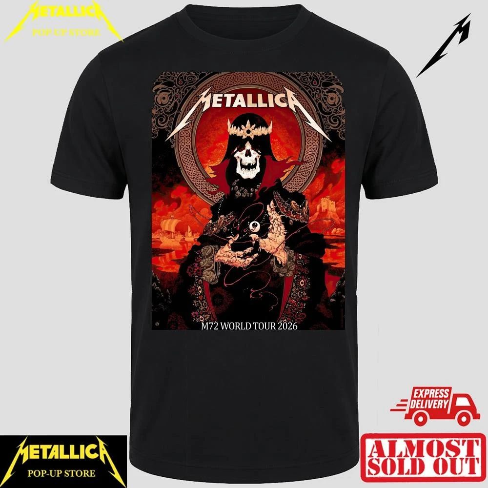 Exclusive Metallica M72 Cardiff Pop-Up Shop T-Shirt – Skull King Art June 28 2026