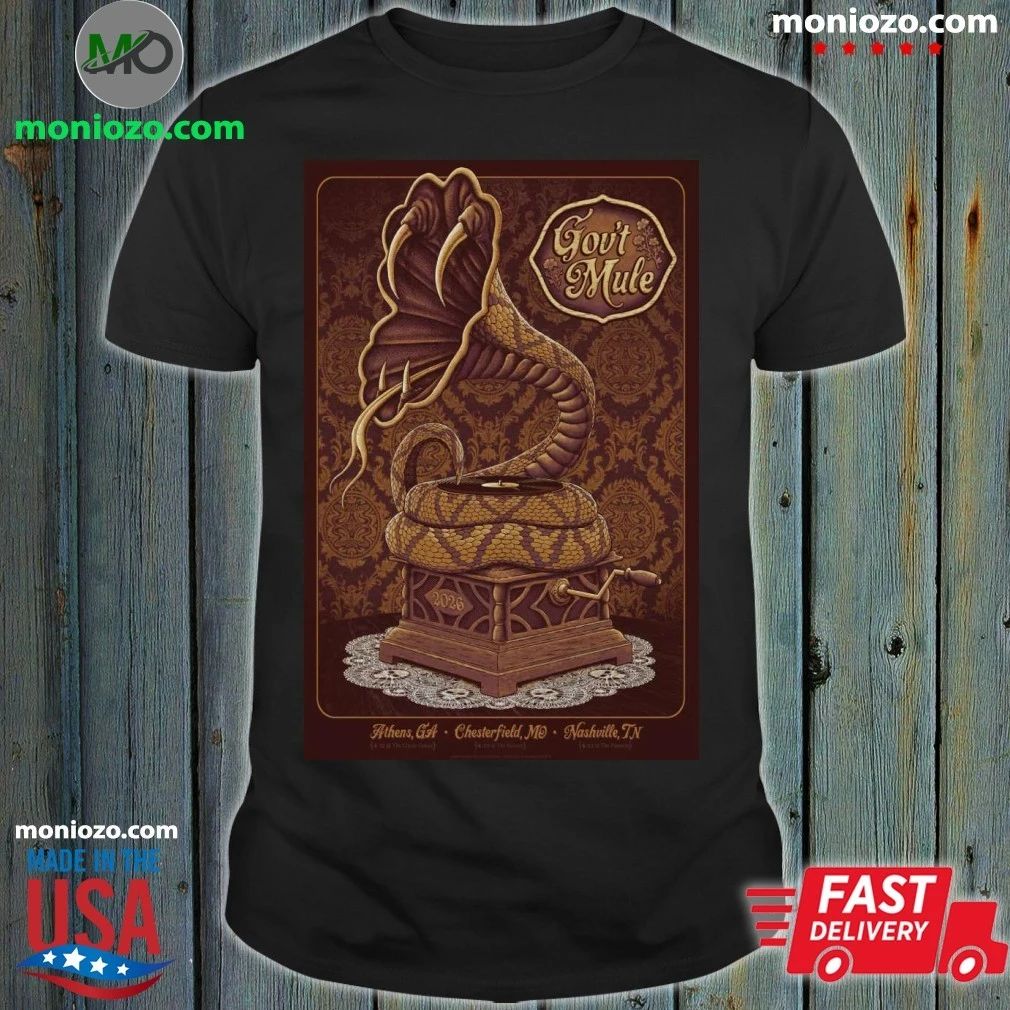 Original Gov’t Mule Tour 2026 4 19 Athens, GA, 4 20 Chesterfield, MO, 4 22 Nashville, TN Poster Shirt