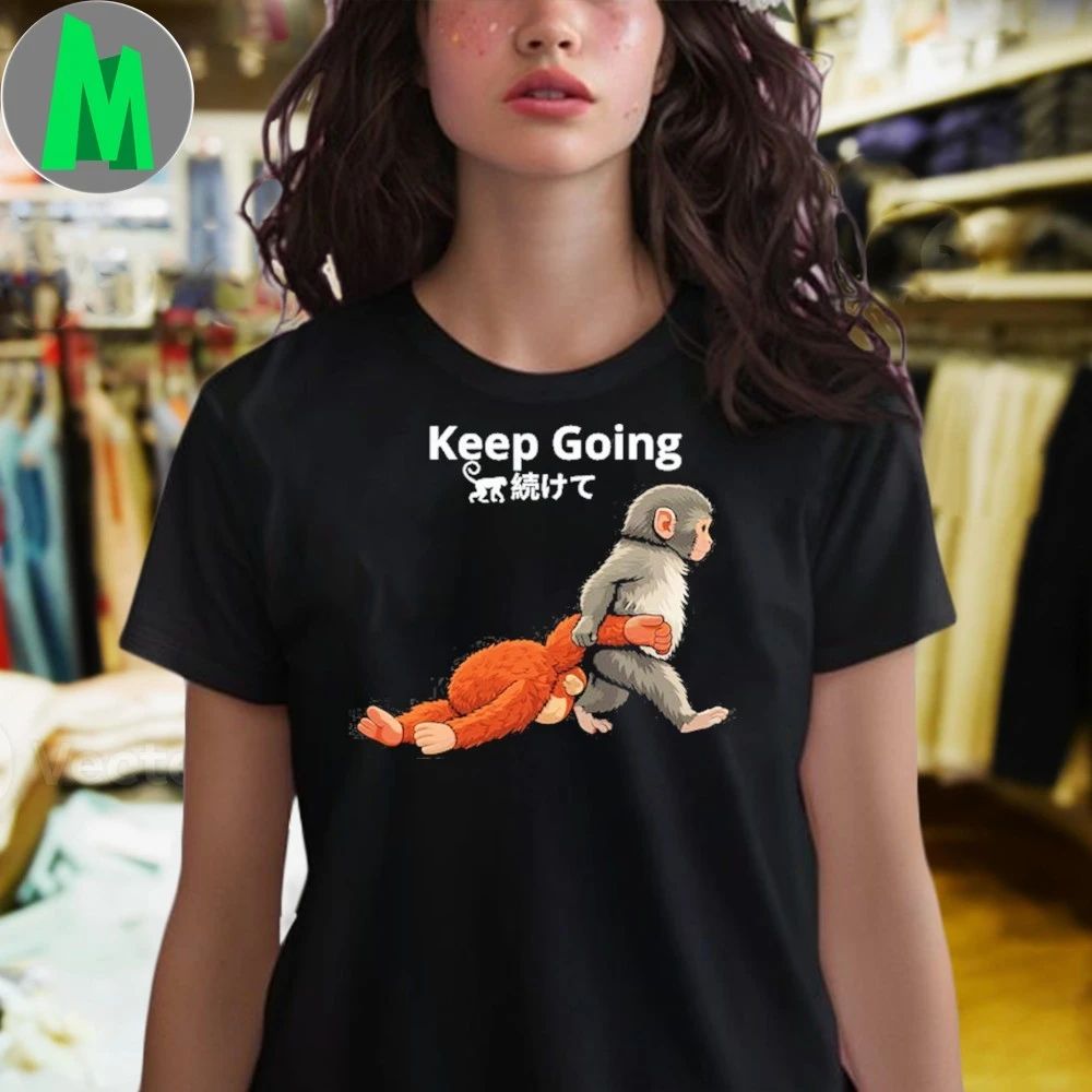 Keep Going Monkey Motivation Retro Panchi Baby Monkey Shirt