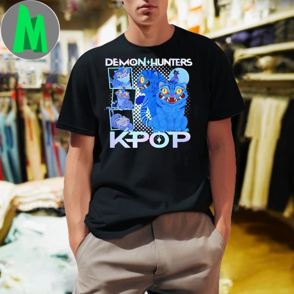 Demon hunters kpop blue derpy tiger kpop demon hunters shirt
