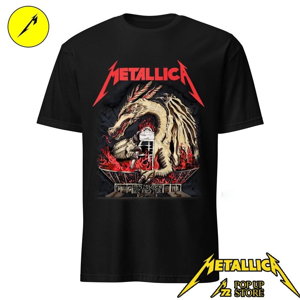 Vintage Metallica Chorzow 2026 Concert Shirt – M72 World Tour Dragon Limited Edition Merch