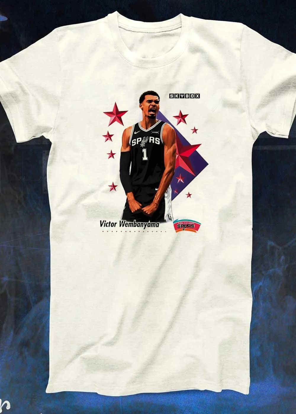 Skybox Victor Wembanyama San Antonio Spurs Basketball Trading Card T-Shirt