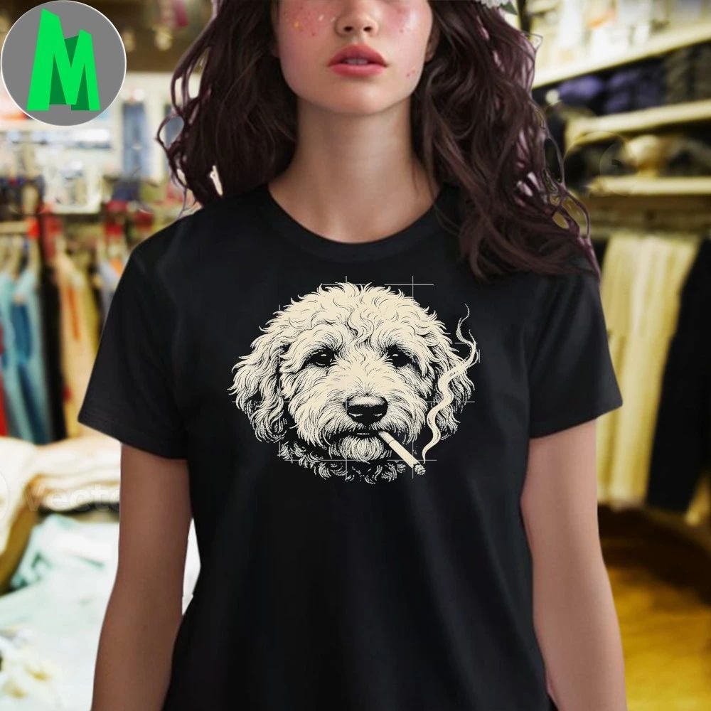 Dog Smoking Cigarette Funny Goldendoodle Meme Shirt