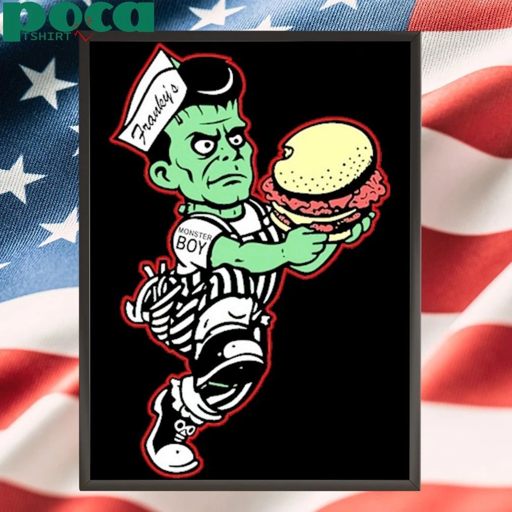Franky’s Monster boy holding Hamburger T-shirt